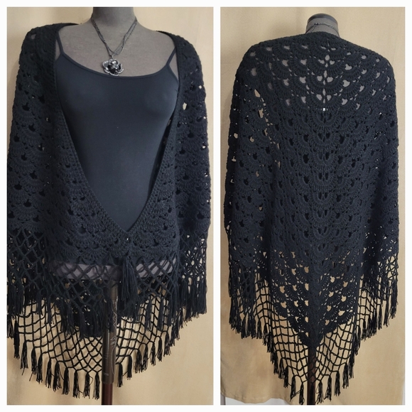 Sweaters - Crochet Sweater Shawl / OS